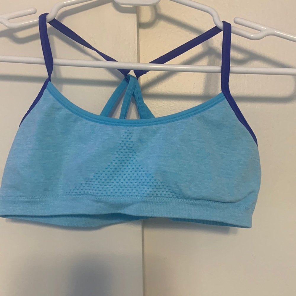 Blue xl childrens sports bra, lightly used